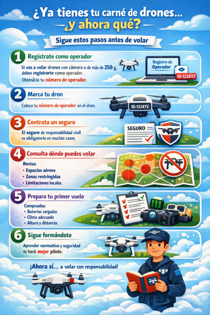Qué hacer después de obtener el carnet de piloto de drones en España