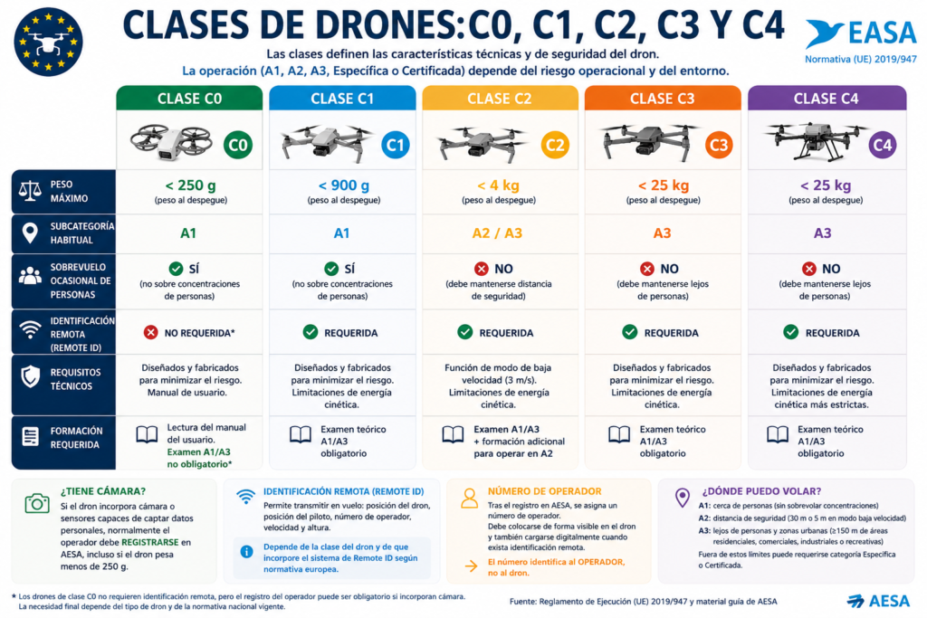 Reglamento de clases de drones C0-C4