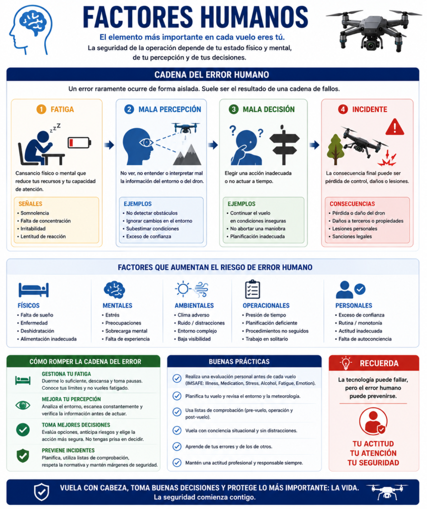 Factores humanos en operaciones con drones A1/A3
