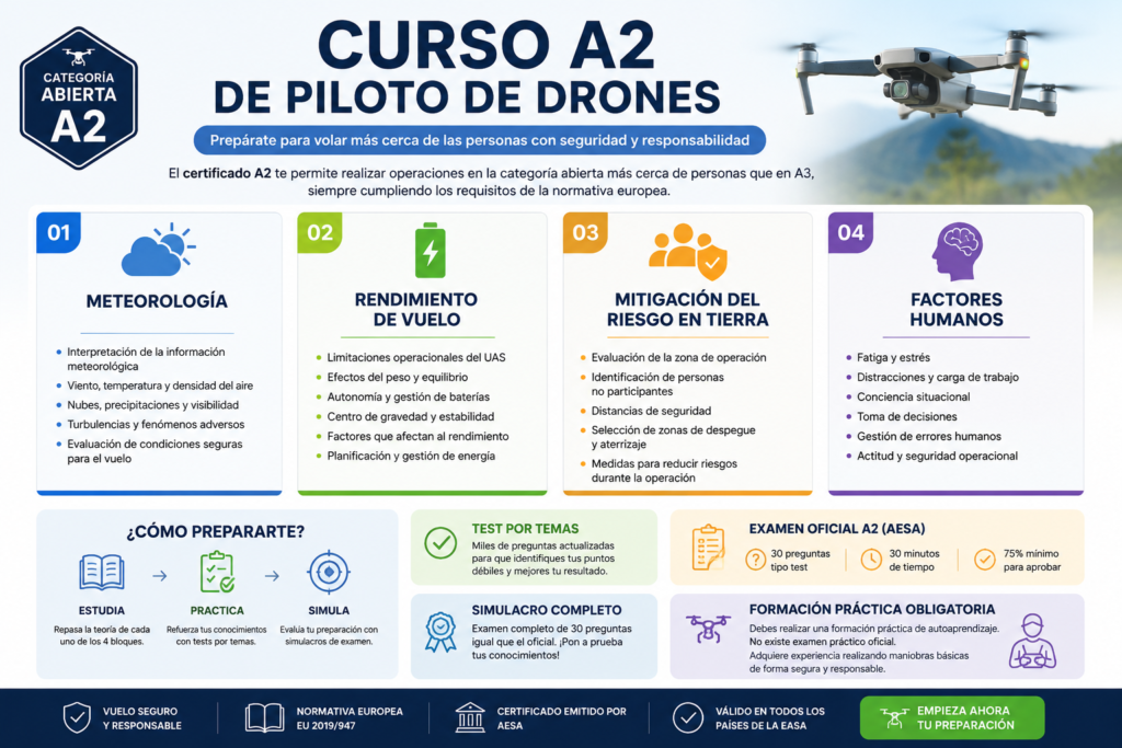 Curso A2 piloto de drones gratis
